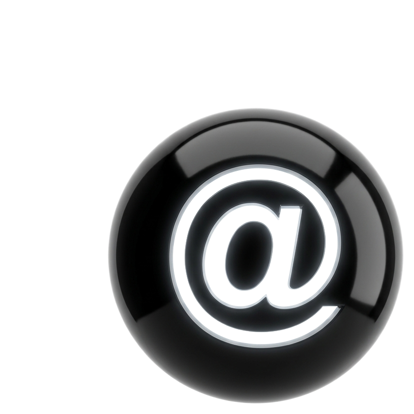 3D @ symbol sphere for email contact