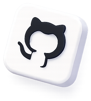 3D GitHub icon for version control and collaboration